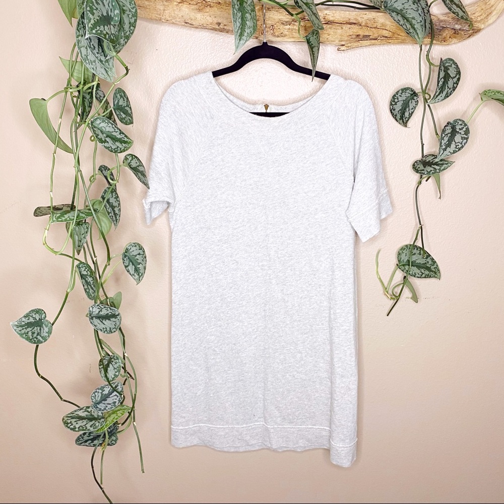 J CREW Grey Raw Edge T Shirt Dress